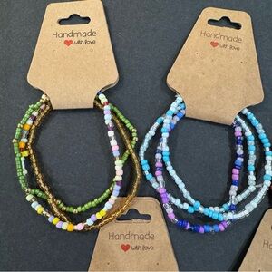 Set of 5 Handmade Seed Bead Bracelet Set